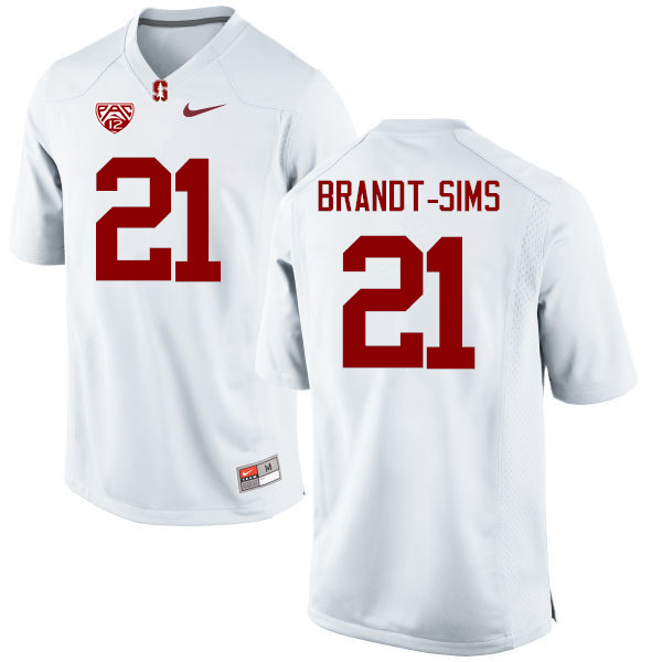 Men Stanford Cardinal #21 Isaiah Brandt-Sims College Football Jerseys Sale-White - Click Image to Close